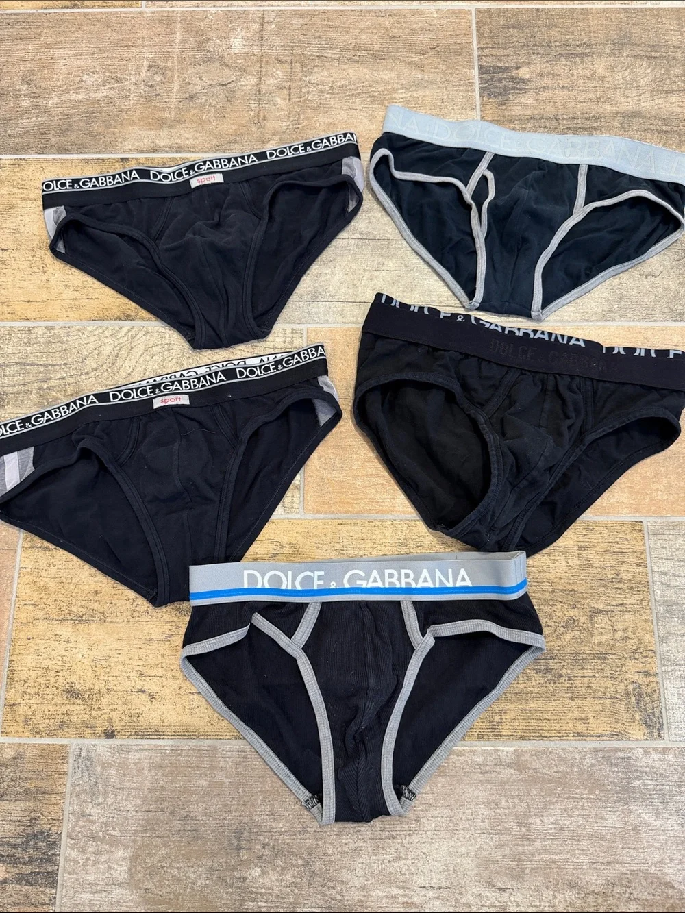 Dolce & Gabbana Men's Black Briefs Set of 5 Pairs Mens Small S